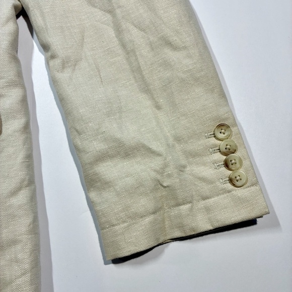 Perry Ellis Men's Blazer Jacket Sport Coat Size 44R Linen Blend Beige - Picture 5 of 8